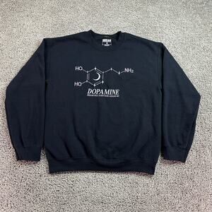 Dream Dopamine Sweatshirt Womens Medium Black White Molecule Crewneck Pullover
